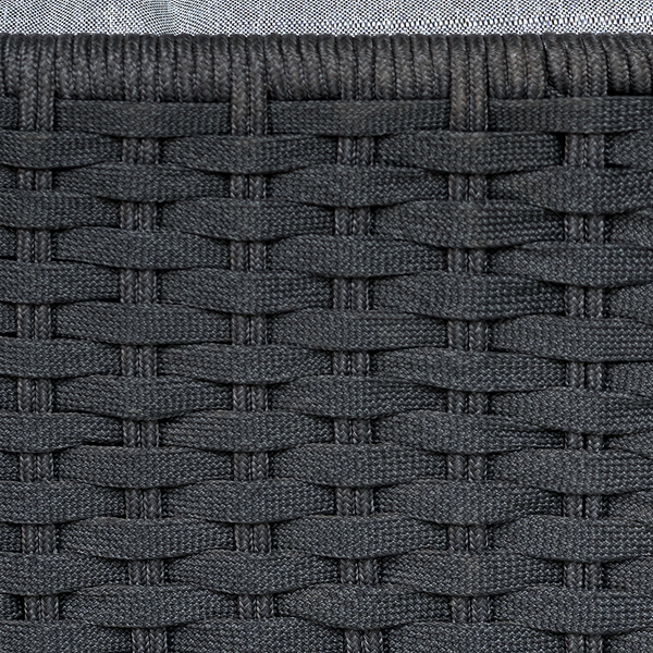 Designer Loungesessel Desha - Polyester / Edelstahl - Schwarz / Grau