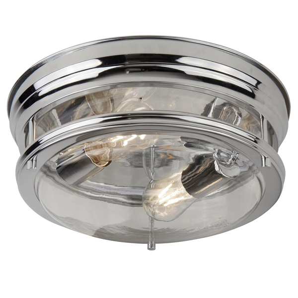 Deckenleuchte Edinburgh III - Klarglas / Stahl - 2-flammig