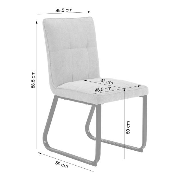 Polsterstuhl Tilton I (2er-Set) - Microfaser - Dunkelgrau