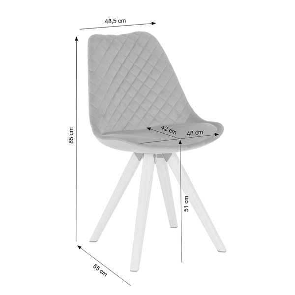 Polsterstuhl Taskan II (2er-Set) - Grau