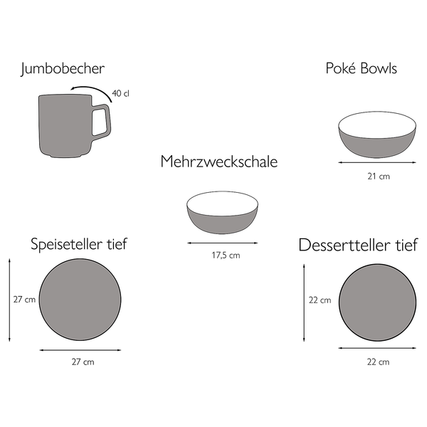 Kombiservice SUMMERTIME (10-tlg.) - Porzellan - Mehrfarbig