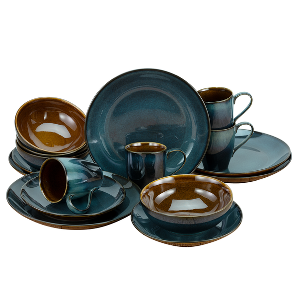 Kombiservice MALLORCA (16-tlg.) - Steingut - Mehrfarbig