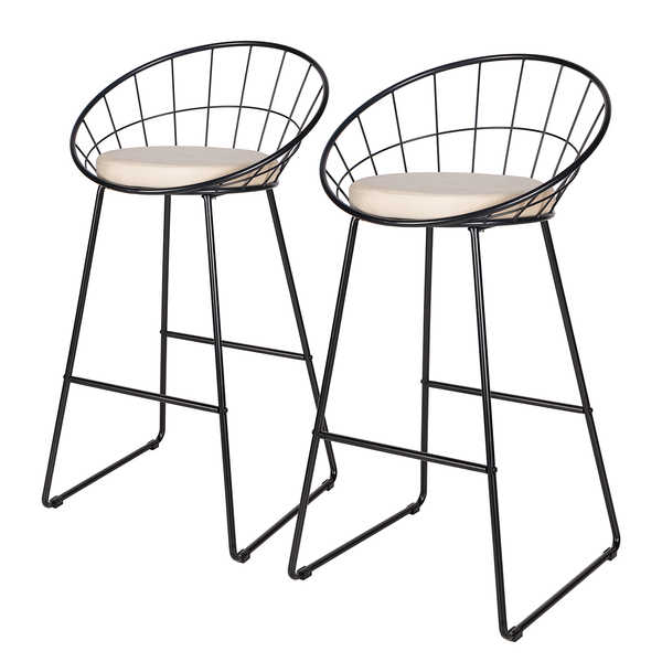 Barstuhl Ceza (2er-Set) - Beige / Schwarz