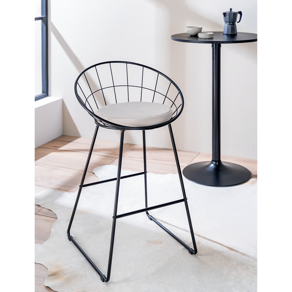 Barstuhl Ceza (2er-Set) - Beige / Schwarz