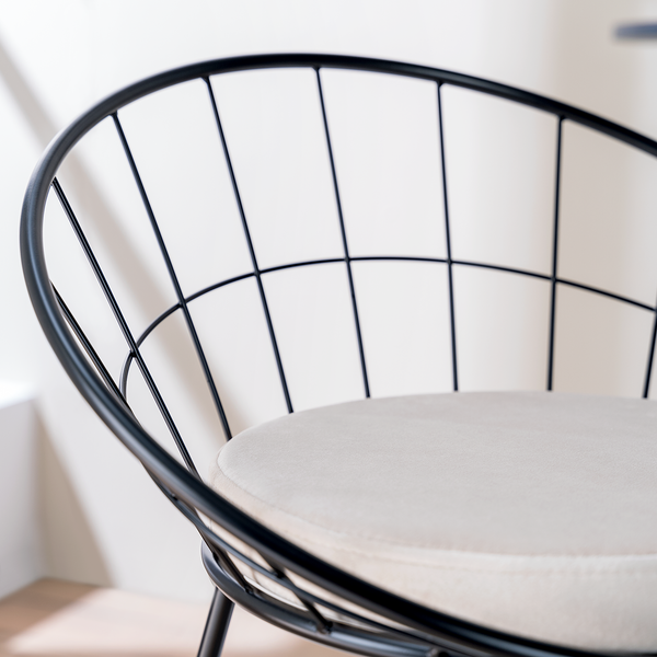 Barstuhl Ceza (2er-Set) - Beige / Schwarz