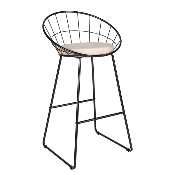 Barstuhl Ceza (2er-Set) - Beige / Schwarz