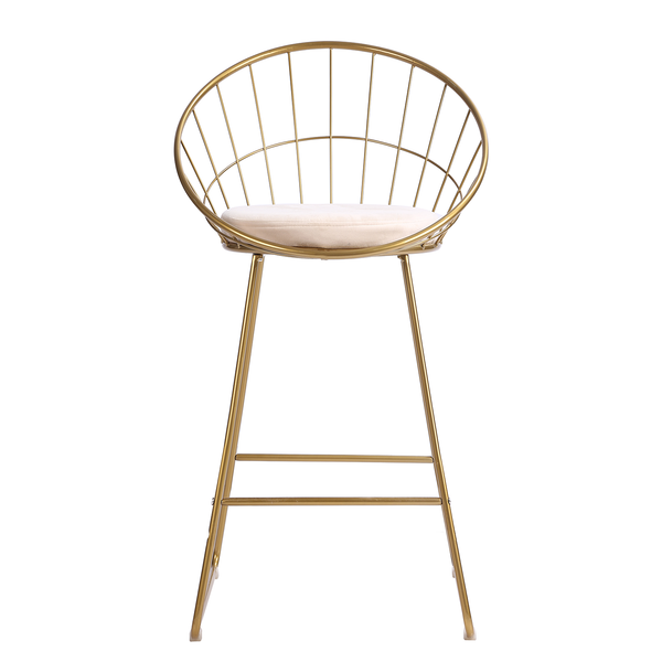 Barstuhl Ceza (2er-Set) - Beige / Gold
