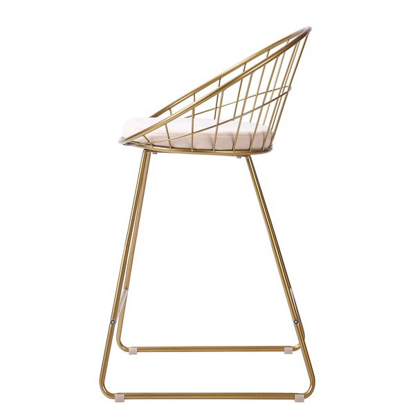 Barstuhl Ceza (2er-Set) - Beige / Gold