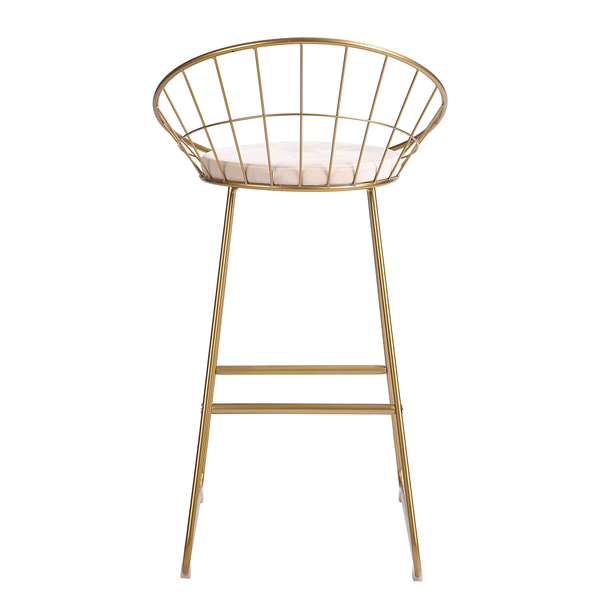 Barstuhl Ceza (2er-Set) - Beige / Gold