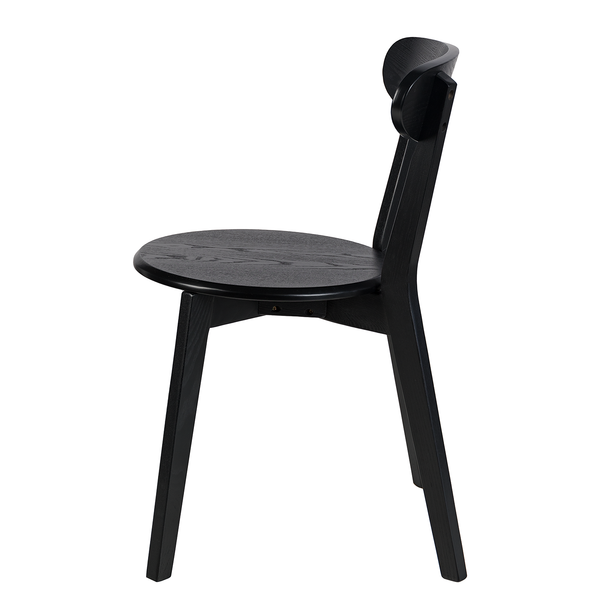 Esszimmerstuhl Flori (2er-Set) - Esche teilmassiv - Esche Schwarz