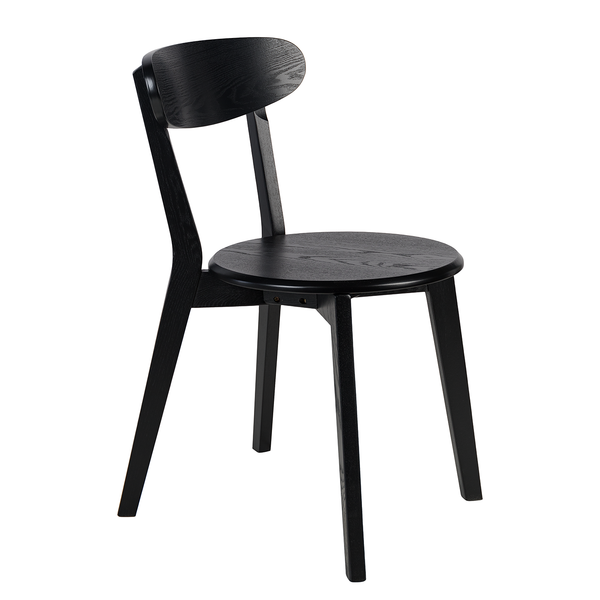 Esszimmerstuhl Flori (2er-Set) - Esche teilmassiv - Esche Schwarz