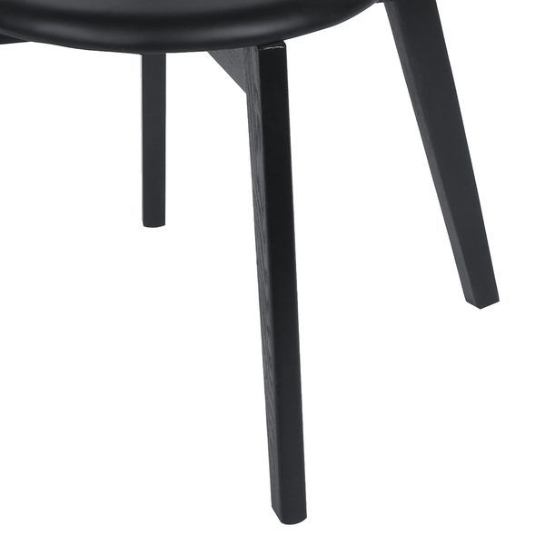 Esszimmerstuhl Bogmoor (2er-Set) - Kunstleder / Esche massiv - Schwarz