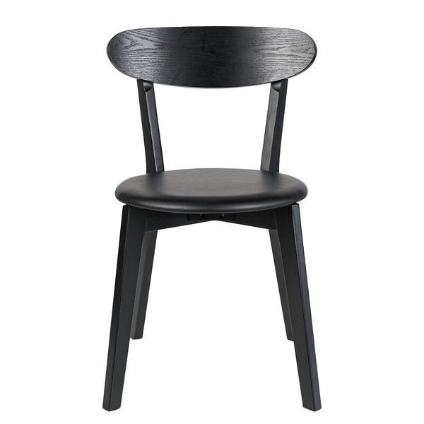 Esszimmerstuhl Bogmoor (2er-Set) - Kunstleder / Esche massiv - Schwarz