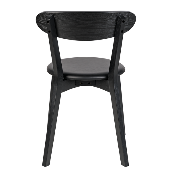 Esszimmerstuhl Bogmoor (2er-Set) - Kunstleder / Esche massiv - Schwarz