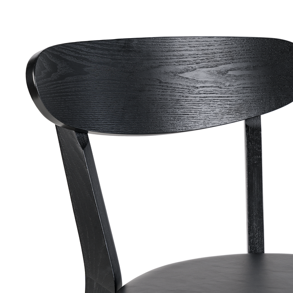 Esszimmerstuhl Bogmoor (2er-Set) - Kunstleder / Esche massiv - Schwarz