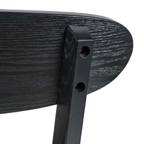 Esszimmerstuhl Bogmoor (2er-Set) - Kunstleder / Esche massiv - Schwarz