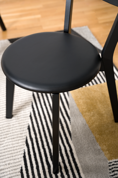 Esszimmerstuhl Bogmoor (2er-Set) - Kunstleder / Esche massiv - Schwarz