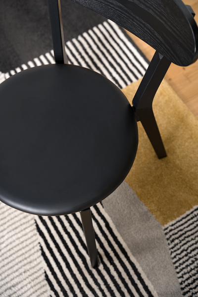 Esszimmerstuhl Bogmoor (2er-Set) - Kunstleder / Esche massiv - Schwarz