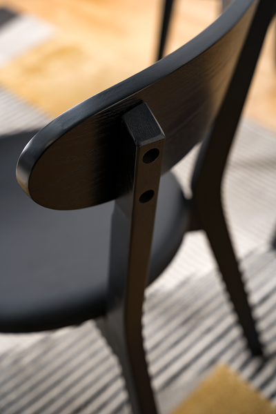 Esszimmerstuhl Bogmoor (2er-Set) - Kunstleder / Esche massiv - Schwarz