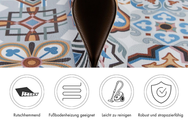 Vinylteppich Marrakesch I - Polyvinylchlorid - Grau