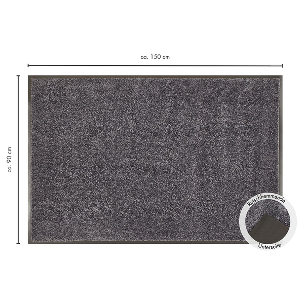 Fußmatte Super Wash & Clean - Polyamid - Schwarz - 90 x 150 cm