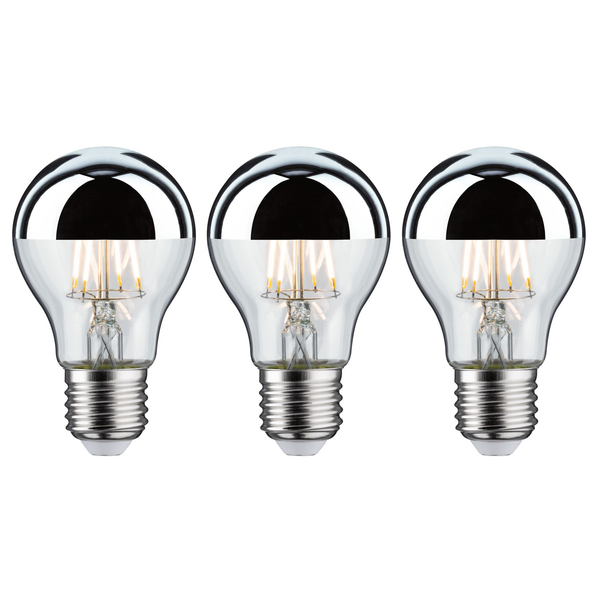 LED-Leuchtmittel Demilla (3er-Set) - Klarglas / Metall - 3-flammig