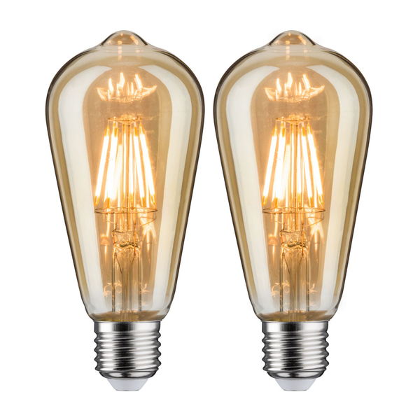 LED-Leuchtmittel Dendera (2er-Set) - Klarglas / Metall - 2-flammig