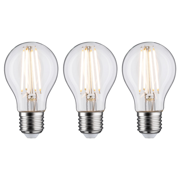 LED-Leuchtmittel Floha (3er-Set) - Klarglas / Metall - 3-flammig
