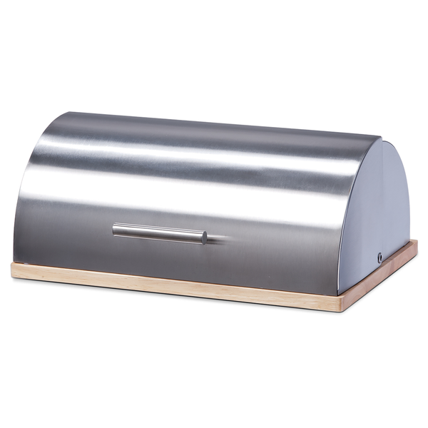 Brotkasten Zobi - Gummibaum - silber - 39,5 x 28 x 16