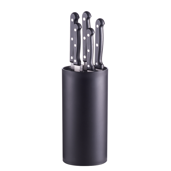 Messerblock-Set Ulka (6-tlg.) - Polypropylen - schwarz - Ø 11 x 22