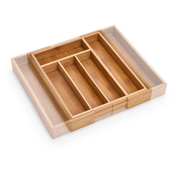 Besteckkasten Chambery - Bambus - natur - 29-40 x 33,5 x 5 - Breite: 34 cm