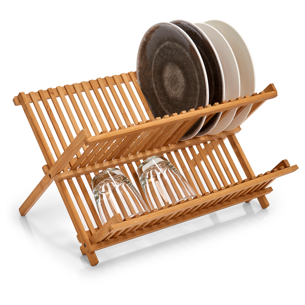 Tellerabtropfständer Karise - Bambus - natur - 42 x 35 x 25