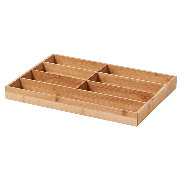 Besteckkasten Damia - Bambus - natur - 44 x 30,6 x 4,3