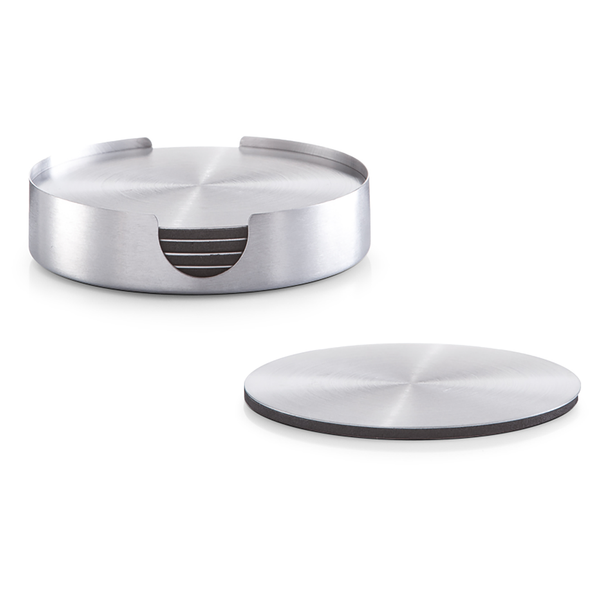 Glasuntersetzer-Set Luca (7-tlg.) - Edelstahl - silber - Ø 10