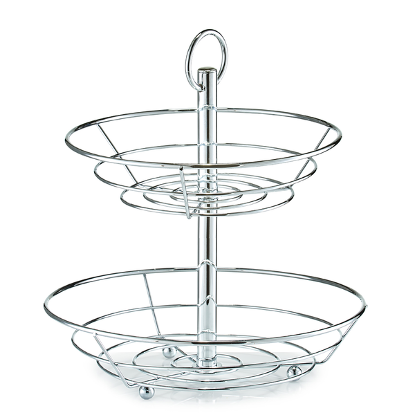 Obst-Etagere Zicavo - Metall - silber - Ø 26 x 29