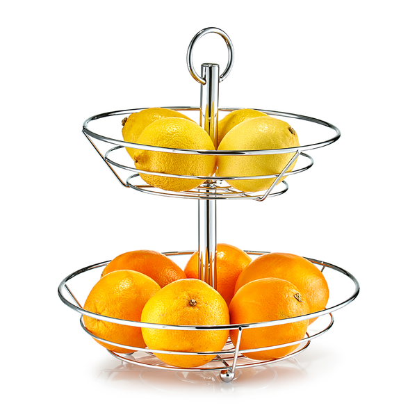 Obst-Etagere Zicavo - Metall - silber - Ø 26 x 29
