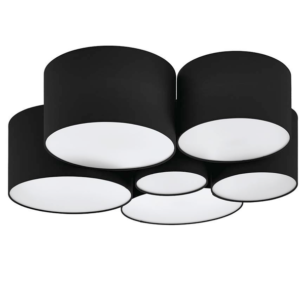 Deckenleuchte Pastore II - Leinen / Stahl - 6-flammig