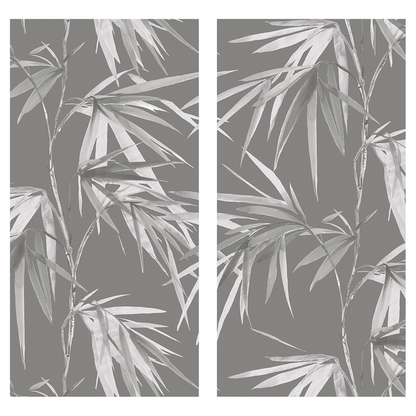 Bild Bamboo Blooms - Leinwand / MDF - Grau