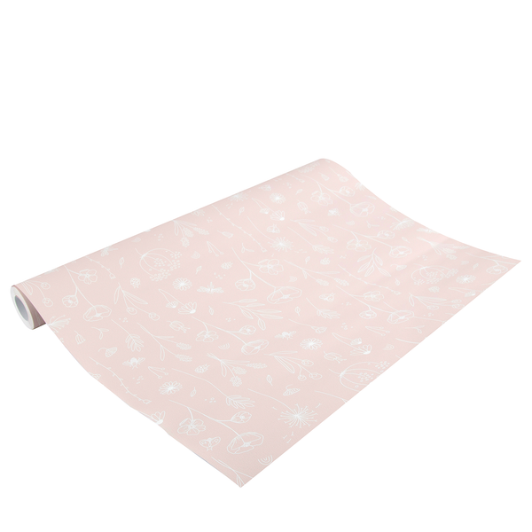 Tapete Pink Wild Flowers - Vlies - Pink / Weiß