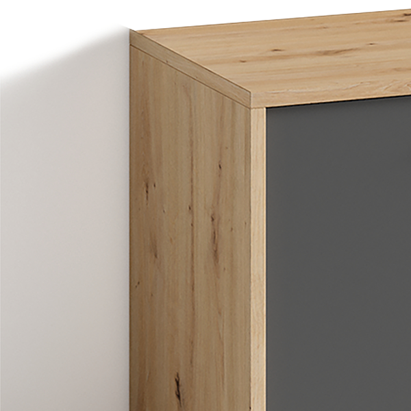 Garderobenbank Edgeworth - Eiche Artisan Dekor / Anthrazit
