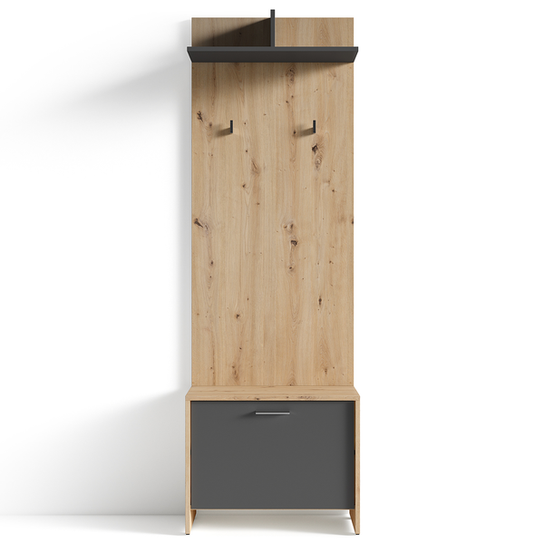 Garderobenbank Edgeworth - Eiche Artisan Dekor / Anthrazit