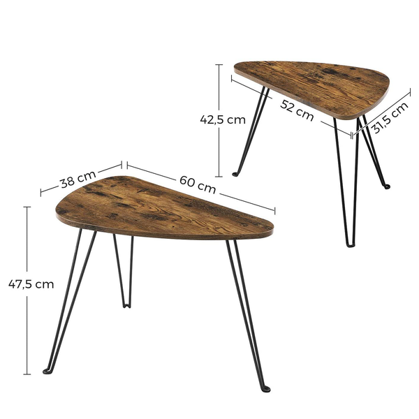 Couchtisch Surville (2-teilig) - Braun / Schwarz