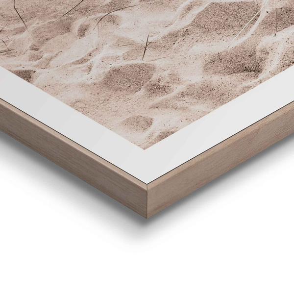 Gerahmtes Bild Dünen Strand - Print in Holzrahmen - Beige