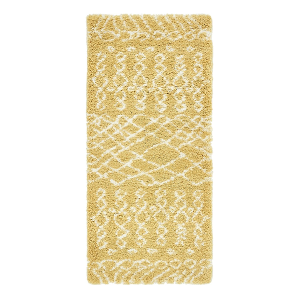 Läufer Temara Shag I - Polypropylene / Jute - Gelb - 80 x 185 cm