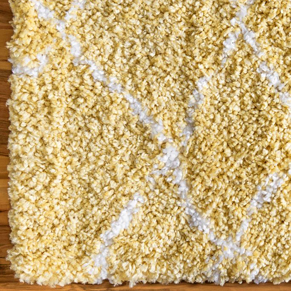 Läufer Temara Shag I - Polypropylene / Jute - Gelb - 80 x 185 cm