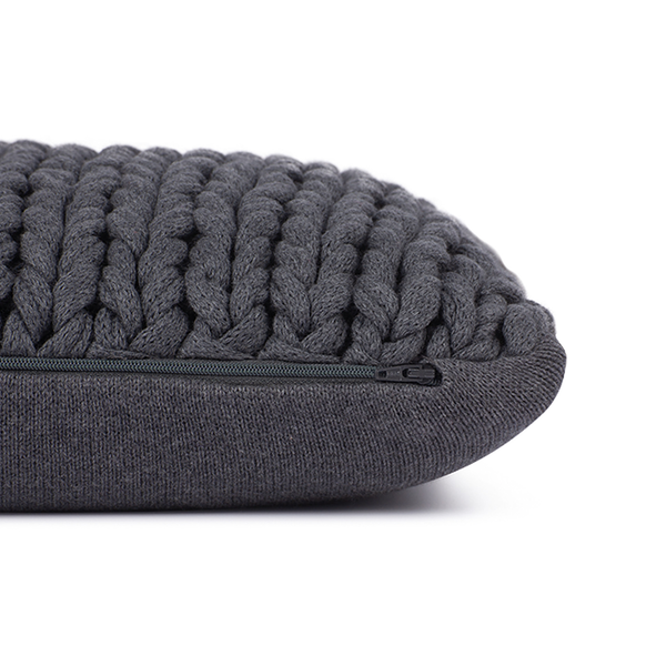 Kissenbezug Knit - Baumwolle - Anthrazit