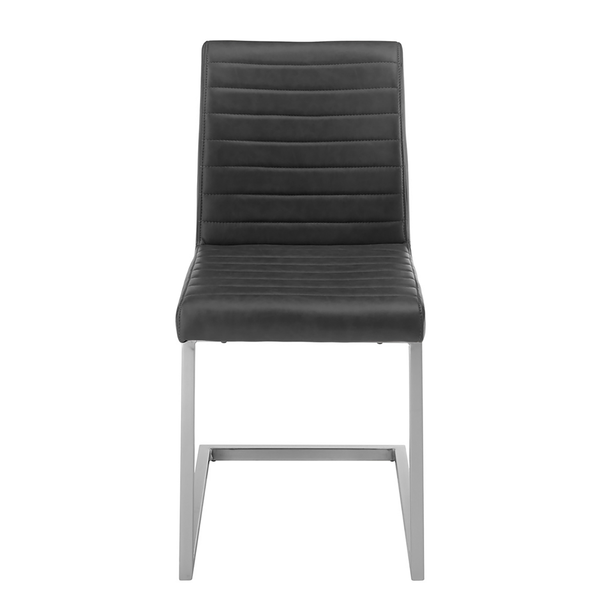 Freischwinger Finga I (2er-Set) - Vintage Kunstleder Kasai: Grau - Edelstahl