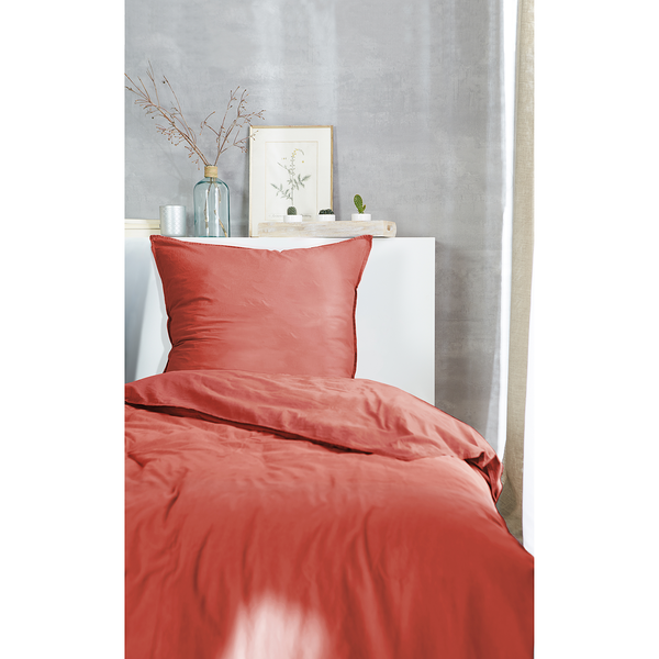 Renforce-Bettwäsche Stonewashed Pure - Baumwolle - 135 x 200 cm + Kissen 80 x 80 cm