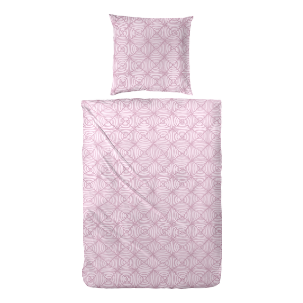 Biber-Bettwäsche Rosarot - Biber - Rosa - 155 x 220 cm + Kissen 80 x 80 cm