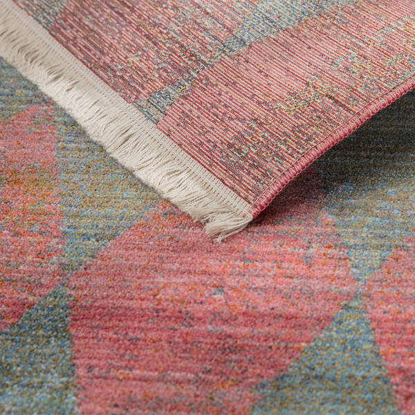 Kurzflorteppich Mystik X - Polyester - Rot / Grün - 70 x 140 cm